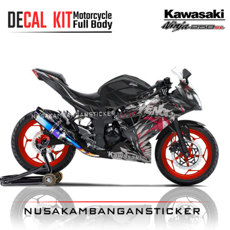Decal stiker Kawasaki Ninja 250 SL Mono Venom Hitam Sticker Full Body Nusakambangansticker