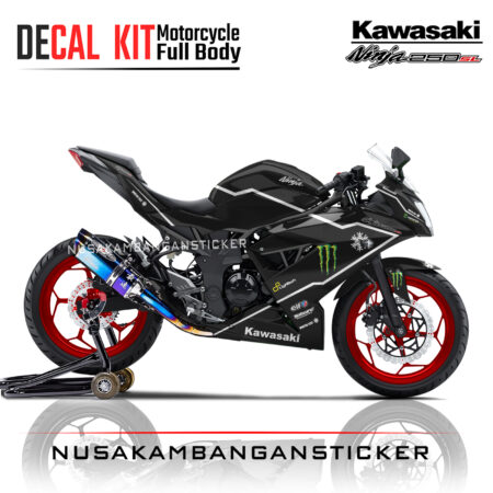 Decal stiker Kawasaki Ninja 250 SL Mono Winter Test Hitam Sticker Full Body Nusakambangansticker