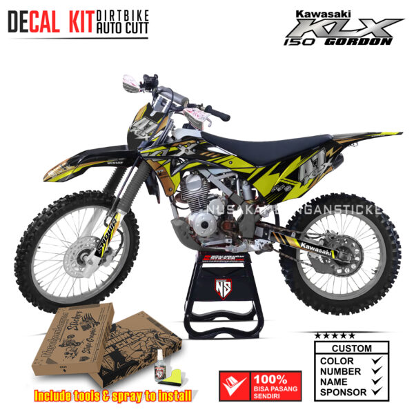 DECAL KIT STICKER KAWASAKI KLX 150 GORDON GOLD STREET KYB YELLOW05