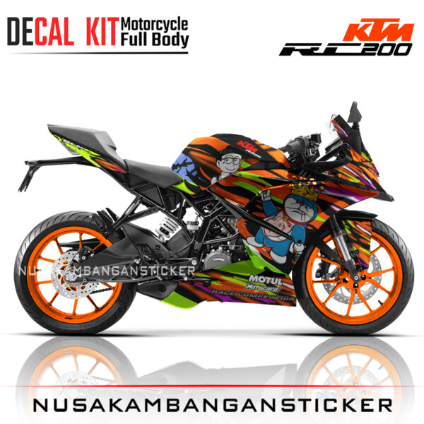 DECAL KIT STICKER KTM RC200 GRAFIS DORAEMON RACING OREN04 KTM GRAPHIC MOTORCYCLE