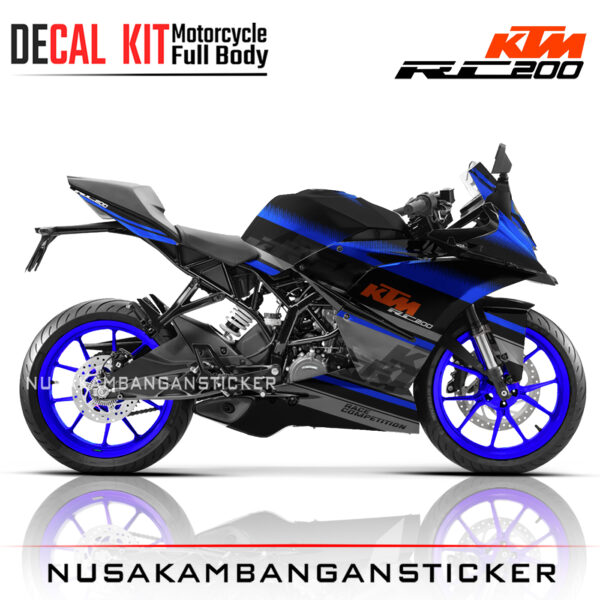 DECAL KIT STICKER KTM RC200 GRAFIS GERIGI BIRU01 KTM GRAPHIC MOTORCYCLE