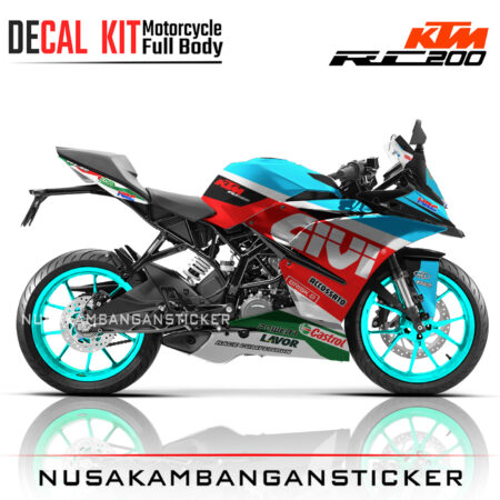 DECAL KIT STICKER KTM RC200 GRAFIS GIVI HRC TOSCA05 KTM GRAPHIC MOTORCYCLE