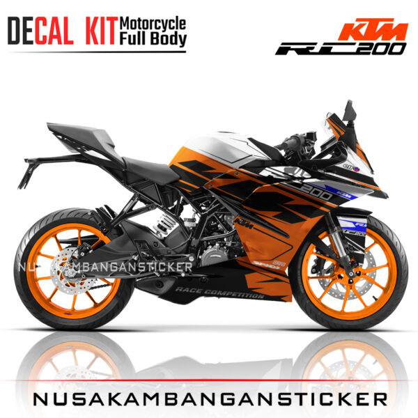 DECAL KIT STICKER KTM RC200 GRAFIS LIVERY RC ORANGE KTM OREN05 KTM GRAPHIC MOTORCYCLE