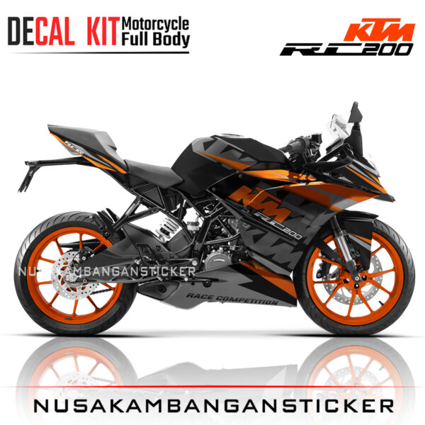 DECAL KIT STICKER KTM RC200 GRAFIS NS RACING KTM ABU OREN02 KTM GRAPHIC MOTORCYCLE