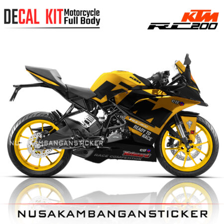 DECAL KIT STICKER KTM RC200 GRAFIS READY TO RACE NS KUNING03 KTM GRAPHIC MOTORCYCLE