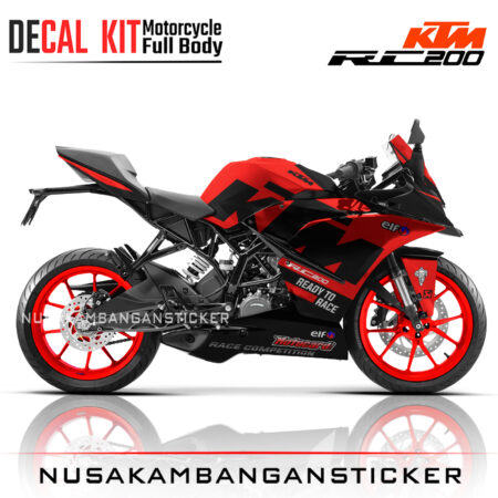 DECAL KIT STICKER KTM RC200 GRAFIS READY TO RACE NS MERAH04 KTM GRAPHIC MOTORCYCLE