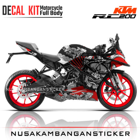 DECAL KIT STICKER KTM RC200 GRAFIS SAMURAI KAISAR JEPANG MERAH05 KTM GRAPHIC MOTORCYCLE
