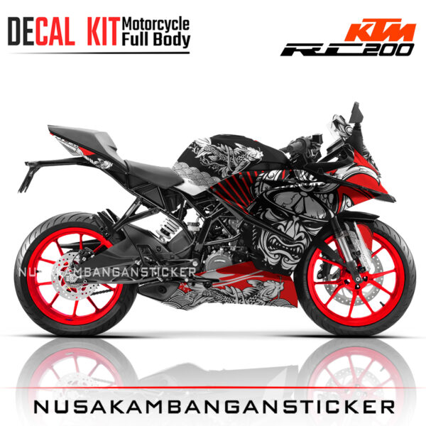 DECAL KIT STICKER KTM RC200 GRAFIS SAMURAI KAISAR JEPANG MERAH05 KTM GRAPHIC MOTORCYCLE