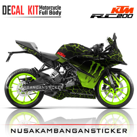 DECAL KIT STICKER KTM RC200 LIVERY CRACKED HJAU04 KTM RAPHIC MOTORCYCLE