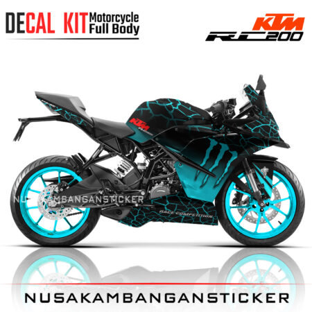 DECAL KIT STICKER KTM RC200 LIVERY CRACKED TOSCA05 KTM RAPHIC MOTORCYCLE