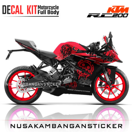 DECAL KIT STICKER KTM RC200 LIVERY LE QROSS MERAH02 KTM RAPHIC MOTORCYCLE