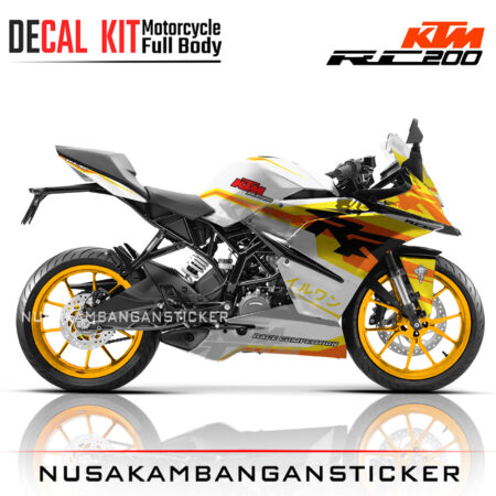 DECAL KIT STICKER KTM RC200 LIVERY RR LINE RACING KUNING04 KTM RAPHIC MOTORCYCLE