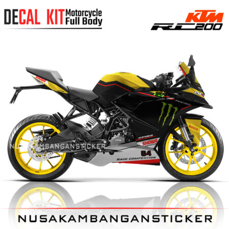 DECAL KIT STICKER KTM RC200 LIVERY ZX10R RACING KUNING05 KTM RAPHIC MOTORCYCLE