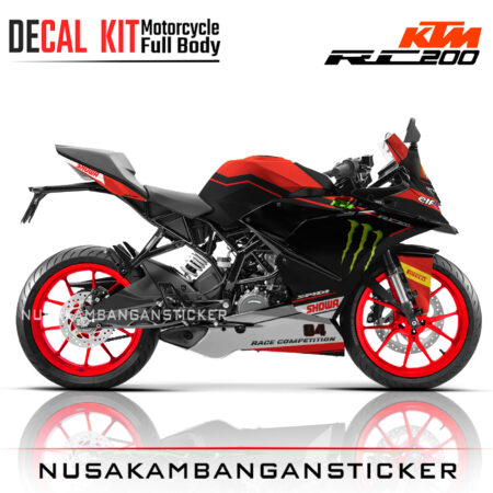 DECAL KIT STICKER KTM RC200 LIVERY ZX10R RACING MERAH03 KTM RAPHIC MOTORCYCLE