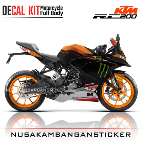 DECAL KIT STICKER KTM RC200 LIVERY ZX10R RACING OREN04 KTM GRAPHIC MOTORCYCLE