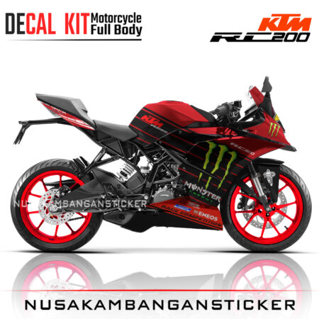 DECAL KIT STICKER KTM RC200 YAMALUBE 46 RED04 KTM GRAPHIC MOTORCYCLE