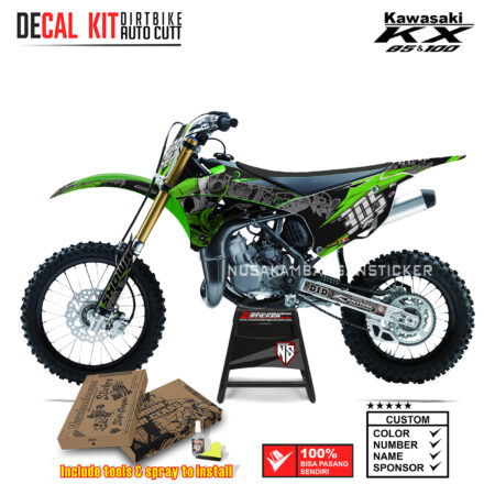DECAL KIT STICKER KX 85 KX 100 GRAFIS GRAFITY RACING BOY GREEN02 KAWASAKI GRAPHIC KIT MOTOCROSS