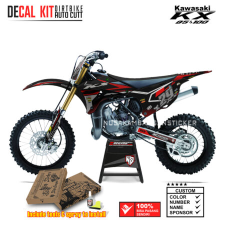 DECAL KIT STICKER KX 85 KX 100 GRAFIS KX FACTORY RACING RED01 KAWASAKI GRAPHIC KIT MOTOCROSS
