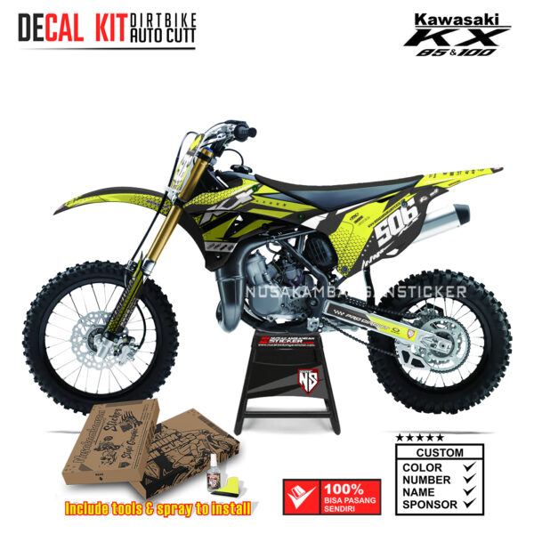 DECAL KIT STICKER KX 85 KX 100 GRAFIS PITA PROTAPER CROS YELLOW05 KAWASAKI GRAPHIC KIT MOTOCROSS