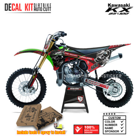 DECAL KIT STICKER KX 85 KX 100 THE MANKEY RACING RED05 KAWASAKI GRAPHIC KIT MOTOCROSS