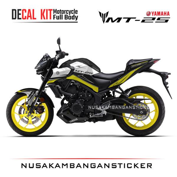 DECAL KIT STICKER YAMAHA MT25 2020 BLACK RACING KUNING04 STICKER FULL BODY