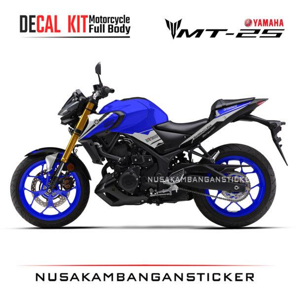 DECAL KIT STICKER YAMAHA MT25 2020 DESAIN BONAMICI RACING YAMAHA BLUE03 STICKER FULL BODY