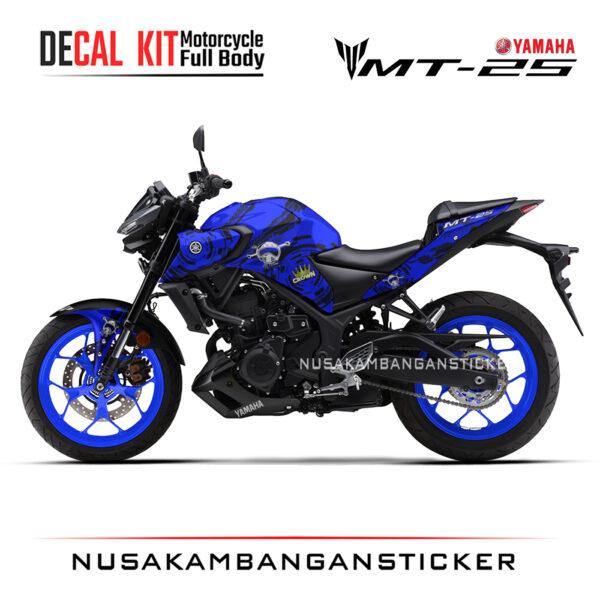 DECAL KIT STICKER YAMAHA MT25 2020 DESAIN ELEKTRO SPORTY BIRU05 STICKER FULL BODY