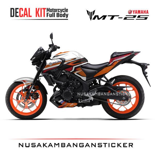 DECAL KIT STICKER YAMAHA MT25 2020 DESAIN LIGHTING SPORTY OREN03 STICKER FULL BODY