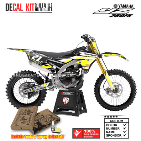 DECAL KIT SUPERMOTO DIRTBIKE YAMAHA YZ250FX FASTHOUSE RACING YELLOW03 STICKER DECALS