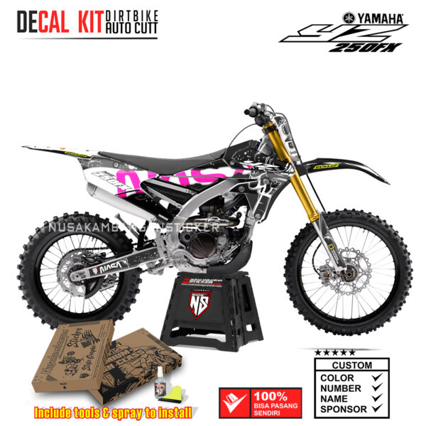 DECAL KIT SUPERMOTO DIRTBIKE YAMAHA YZ250FX GRAFIS ASTROUNUT RACING TEAM PINK05 STICKER DECALS