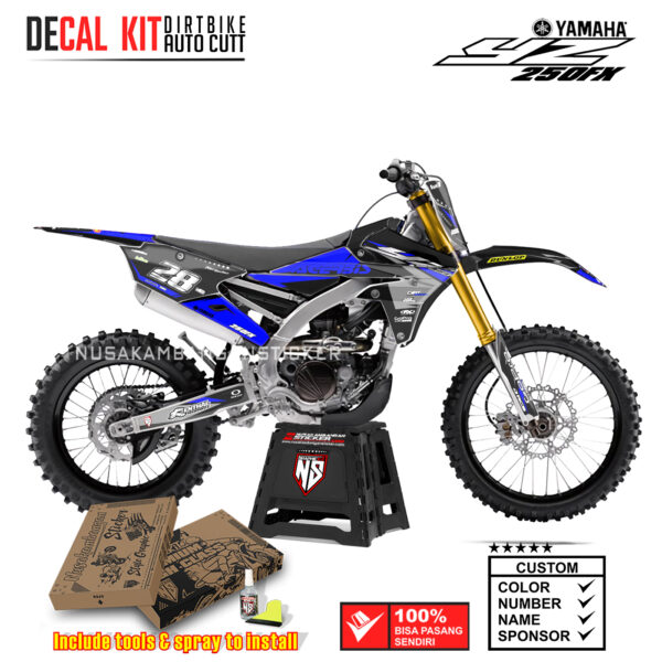 DECAL KIT SUPERMOTO DIRTBIKE YAMAHA YZ250FX GRAFIS CROSS ACERIES RACING BLUE05 STICKER DECALS