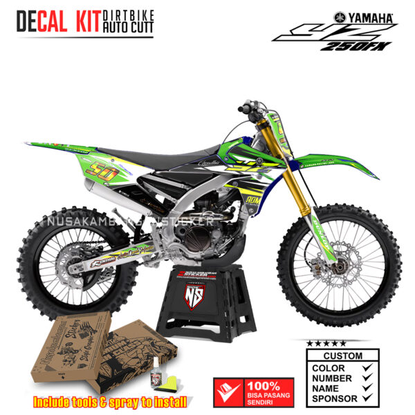 DECAL KIT SUPERMOTO DIRTBIKE YAMAHA YZ250FX GRAFIS DUNLOP RACING GREEN03