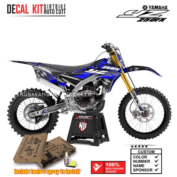 DECAL KIT SUPERMOTO DIRTBIKE YAMAHA YZ250FX GRAFIS FLAG RACE RACING BLUE01 STICKER DECALS