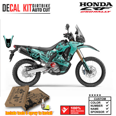 Decal Kit Dirtbike Supermoto sticker Honda CRF 250 Rally Gray Banteng Blue Tosca Graphic Kit