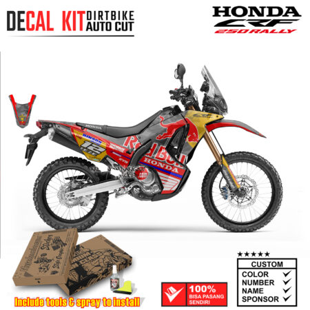 Decal Kit Dirtbike Supermoto sticker Honda CRF 250 Rally Gray Banteng Graphic Kit