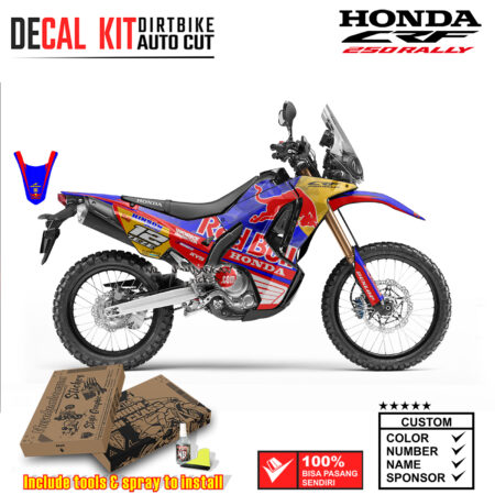 Decal Kit Dirtbike Supermoto sticker Honda CRF 250 Rally Gray Banteng Merah Graphic Kit