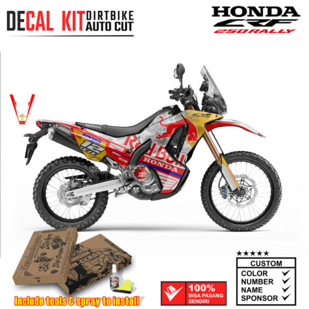 Decal Kit Dirtbike Supermoto sticker Honda CRF 250 Rally Gray Banteng Putih Graphic Kit
