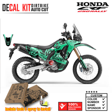 Decal Kit Dirtbike Supermoto sticker Honda CRF 250 Rally Gray Banteng army tosca green Graphic Kit