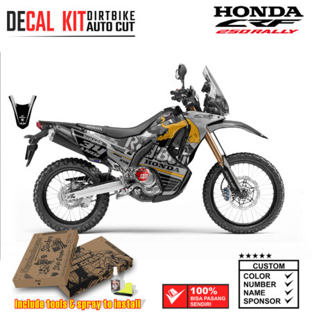 Decal Kit Dirtbike Supermoto sticker Honda CRF 250 Rally Gray Banteng orens Graphic Kit