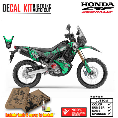 Decal Kit Dirtbike Supermoto sticker Honda CRF 250 Rally Supermoto joker hijau tosca 06 Graphic Kit