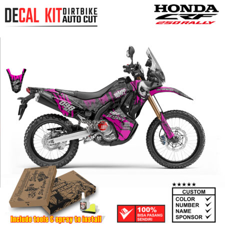 Decal Kit Dirtbike Supermoto sticker Honda CRF 250 Rally Supermoto joker pink 02 Graphic Kit