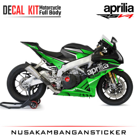 Decal Kit Sticker Aprilia RSV4 RF Black Kit Green Big Bike Decal Modification