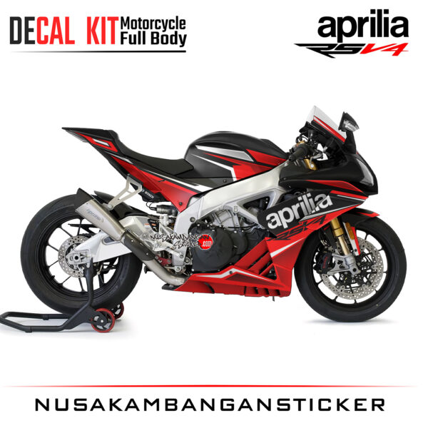 Decal Kit Sticker Aprilia RSV4 RF Black Kit Red Big Bike Decal Modification