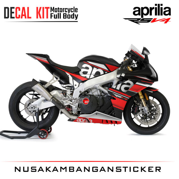 Decal Kit Sticker Aprilia RSV4 RF Black Red Big Bike Decal Modification