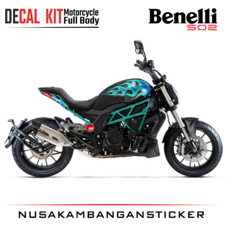 Decal Kit Sticker Beneli 502C Blue Fire Graphic Big Bike Decal Modification