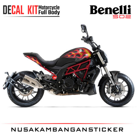 Decal Kit Sticker Beneli 502C Red Fire Graphic Big Bike Decal Modification