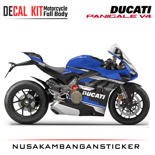 Decal Kit Sticker Ducati Panigale V4 Blue Graphic Superbike Decal Stickers