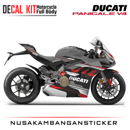 Decal Kit Sticker Ducati Panigale V4 Grey Graphic Superbike Decal Stickers