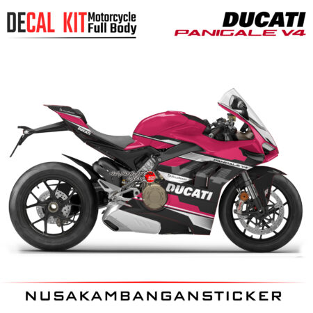 Decal Kit Sticker Ducati Panigale V4 Pink Graphic Superbike Decal Stickers