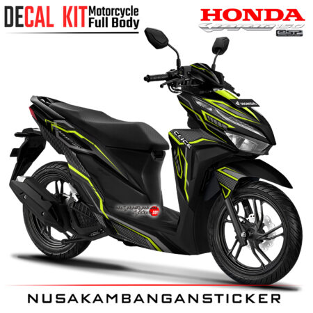 Decal Kit Sticker Honda All New Vario 125 - 150 Black Carbon Strip Kuning Stabilo Stiker Full Body